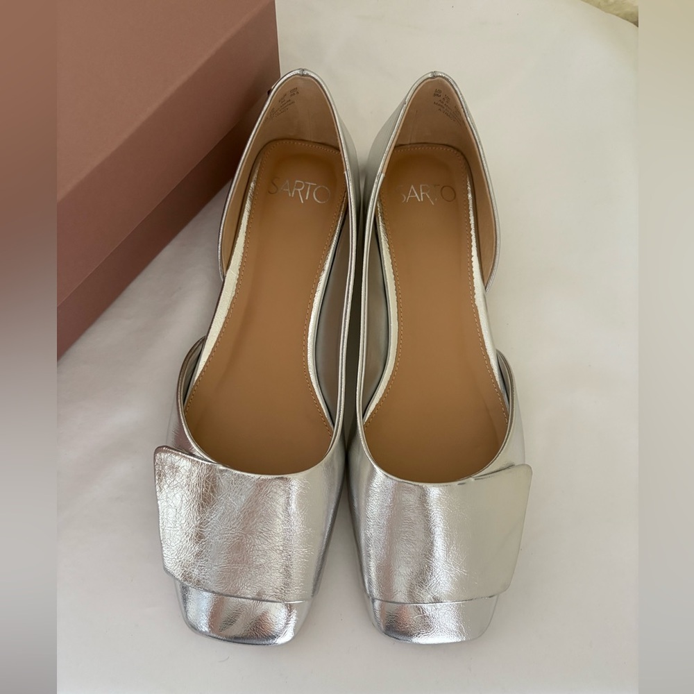 Franco Sarto Silver Avery Flats 9M